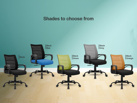 GREEN SOUL Atom Mid Back Ergonomic|Home, Office, WFH|Moulded Foam