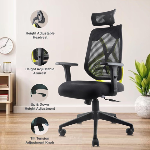 ASTRIDE Ergofit Ergonomic Chair 2D Headrest,Tilt Lock Mechanism
