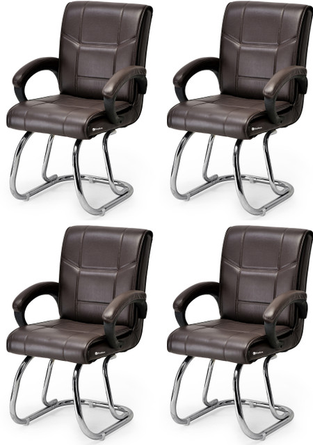 P P CHAIR Luxury Principal Manager Heavy Duty Metal Frame|  Visitor/Study/Office Chair Leatherette Office Arm Chair