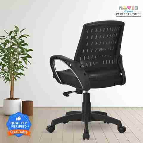 Flipkart Perfect Homes Neuvo Mid Back Chair Ergonomic Office, Study,  Revolving, Computer Chair Mesh Office Adjustable Arm Chair