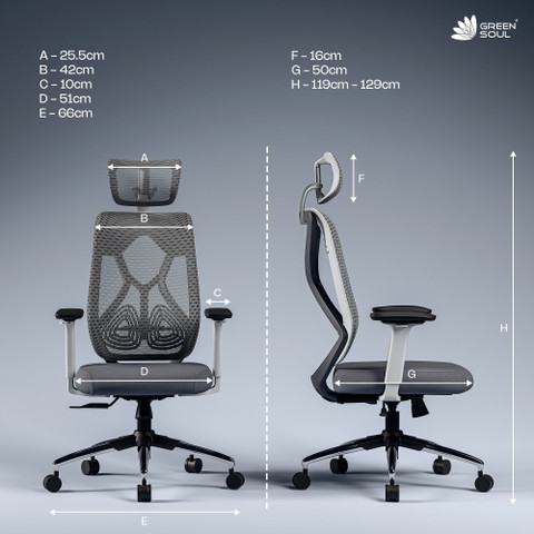 GREEN SOUL Zodiac Pro High Back Ergonomic|Home WFH|4D Armrest,Seat