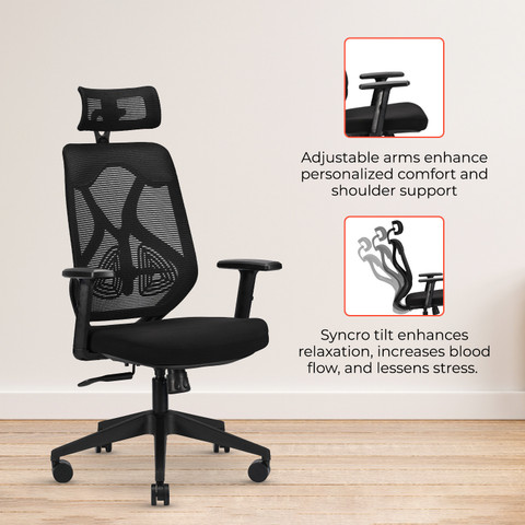 IAFA Ergolux High Back Ergonomic Office Chair with Ad Heavy Duty
