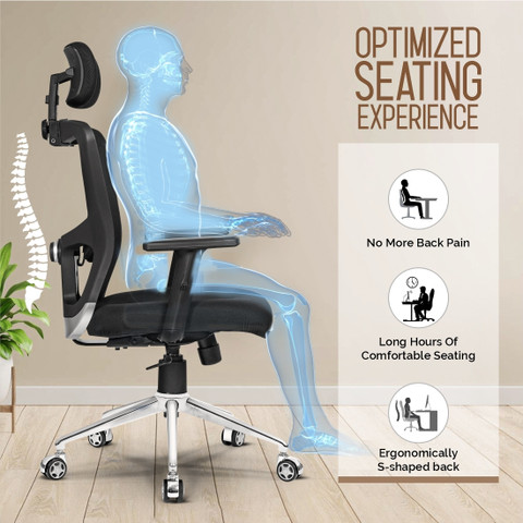 Da URBAN Mexico Neo Mesh Adjustable Lumbar Support, Tilt Lock