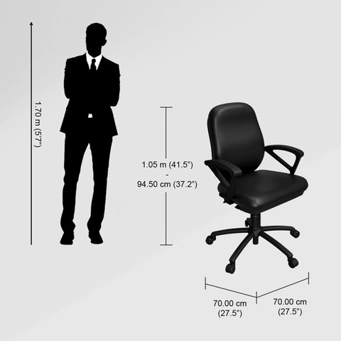 Godrej Interio Virtue Leatherette Office Arm Chair Price in India