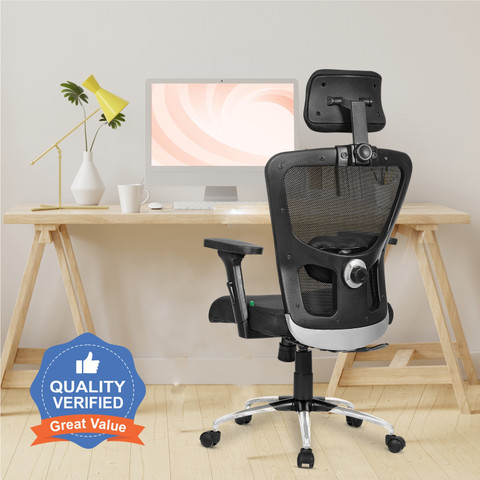 APEX CHAIRS SAVYA HOME BEATLE CHROME BASE HIGH BACK OFFICE CHAIR Fabric  Office Executive Chair