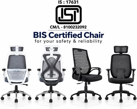 Astride Ergofit Ergonomic High Back Mesh Office Chair (Grey) - Image 6