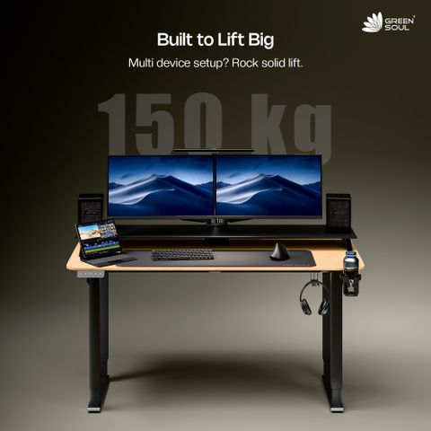 GREEN SOUL Alex Electric Height Adjustable Computer Workstation ...