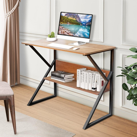 lukzer Engineered Wood Computer Desk with Metal Legs Modern Simple Style  Study Desk Engineered Wood Study Table