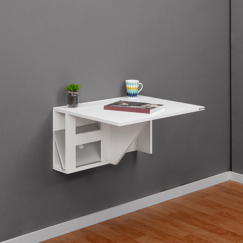 Invisible Bed Folding Table with Shelf and Storage Engineered Wood