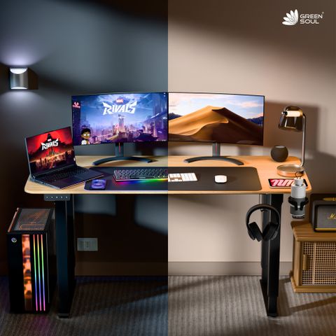 GREEN SOUL Alex Electric Height Adjustable Computer Workstation ...
