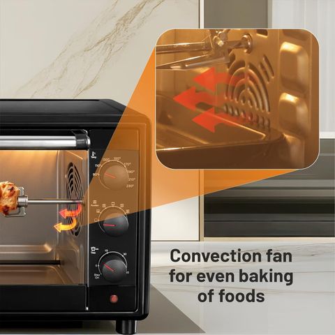 Toaster Fan Glen 35-Litre Oven Toaster Grill OTG OTG -35 L Motorized Rotisserie ...