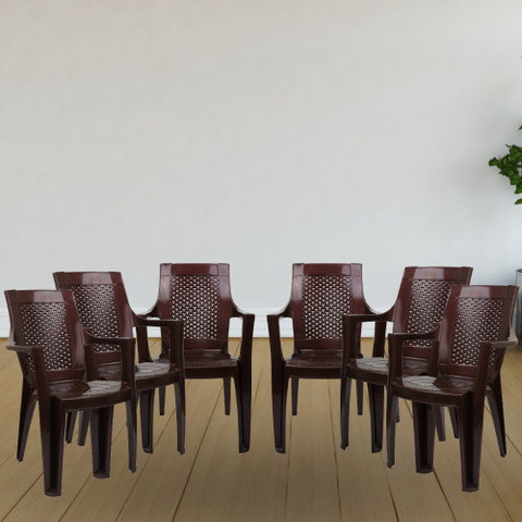 ITALICA Premium Plastic Arm Chair/Glossy Finish Plastic Chair Set