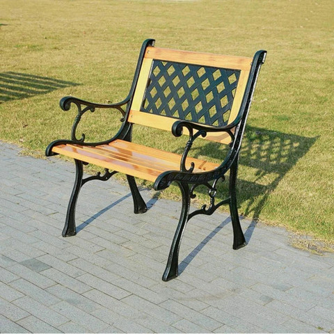 spacepanda Oggon Heavy Duty Seater Bench in Cast Iron Wood for