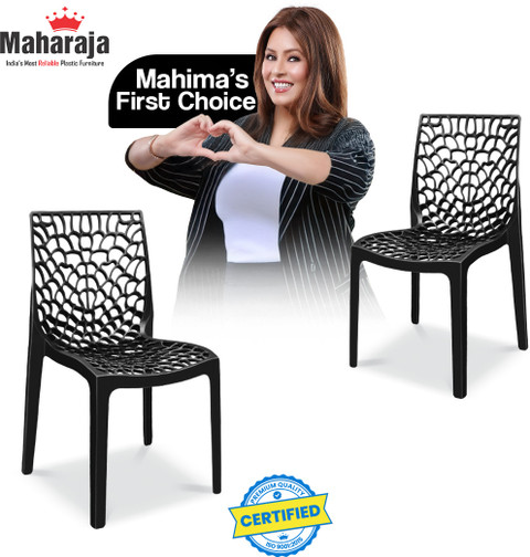 MAHARAJA Wave Stylish Heavy Duty Stackable Armless for