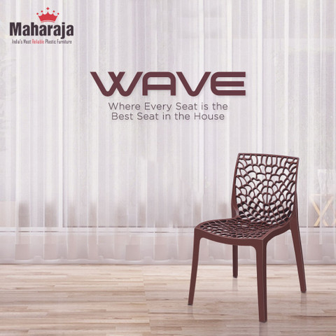 MAHARAJA Wave Stylish Heavy Duty Stackable Armless for