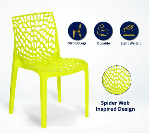 RW REST WELL Web Designer Plastic Chair for Home, Cafe|Lightweight