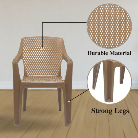 ITALICA Plastic Arm Chair for Home/Glossy Finish Chair for Dining