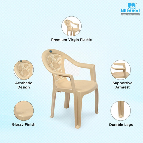 Nilkamal Mid Back Chair with Arm CHR2060 Plastic Outdoor Chair
