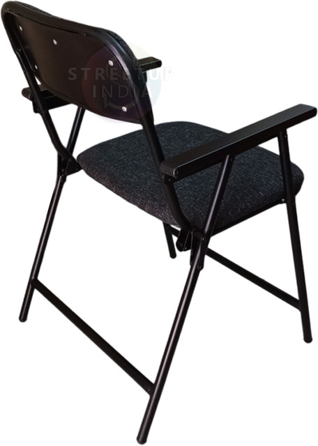 streetup india Folding Chair With Arm Rest With Fabric Cushion