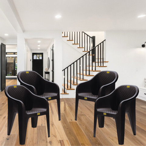 Patiofy Plastic Living Room Chair, Outdoor Chair, Arm Chair for Home Set of  Plastic Outdoor Chair