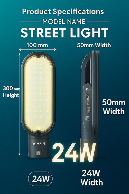 SCHEIN 24W LED Street Light with Auto On/Off Function | In-Built