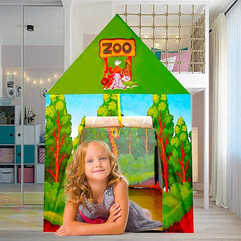 Planet of Toys Jungle Theme Kids Play Tent House Animal Print, for