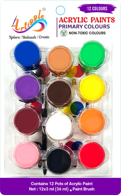 ARTIGGLE Acrylic Colour,Rich Pigment,Paint for Canvas, Wood, Leather,  Earthenware, Metal