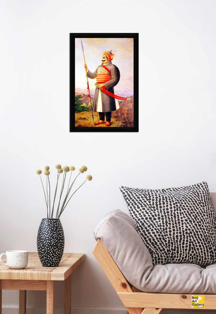 Braj Art Gallery Maharana Pratap Mewar King with Javelin and Sword