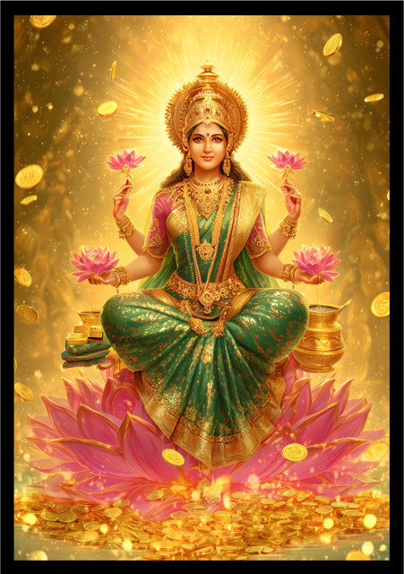 Dekozi Goddess Lakshmi Wall Art – Photo Paper Frame – Multiple