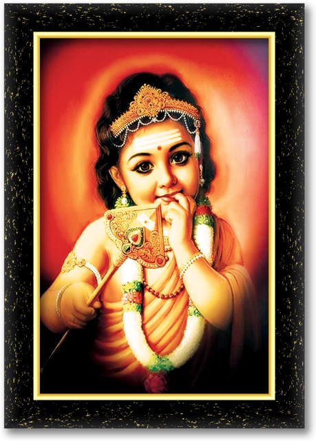 ARAAKA BAAL MURUGAN photo frame (Wood Base and Front Laminated) Acrylic 18  inch x 12 inch Painting