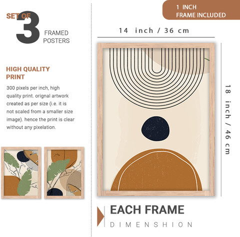 KOTART Modern Art Living Room Paintings with Frame for Home Décor