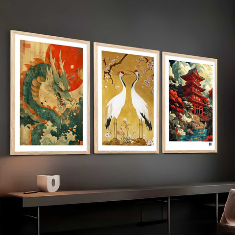KOTART Japan Nature Art and City View Wall Framed Posters