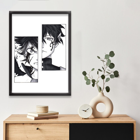 Jurojin Junction Asta X Yuno | Black Clover Framed Poster