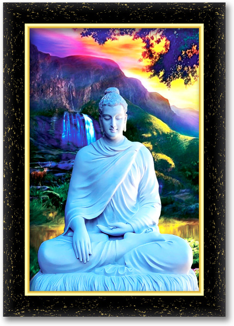 KSS BUDDHA photo frame (Wood Base and Front Laminated) Acrylic 12 inch x  inch Painting
