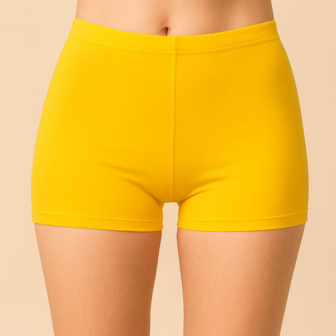 Apraa Parma Solid Women Yellow Cycling Shorts, Gym Shorts, Night