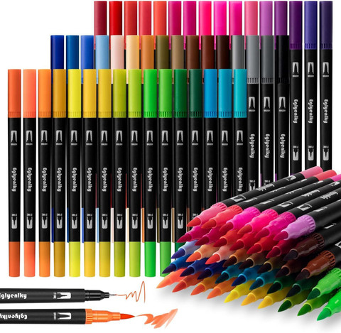 Super Toy Dual Tip Brush Marker Pens Set for