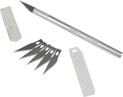 CHROME Detail Pen Knife with Interchangeable Sharp Blades Metal Grip  Hand-held Paper Cutter