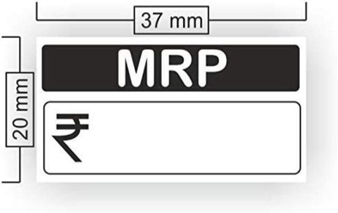 Stikor 500 Pcs Mrp Stickers Label, Small Size, (37 x 20mm) Self ...