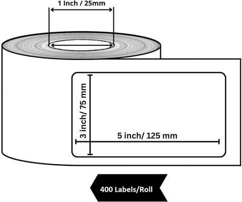 True-Ally Direct Thermal Barcode Label Sticker-5x3
