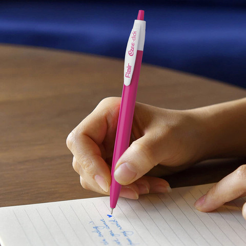 FLAIR Ezee Click Retractable Ball Pen Pouch Pack to mm Tip