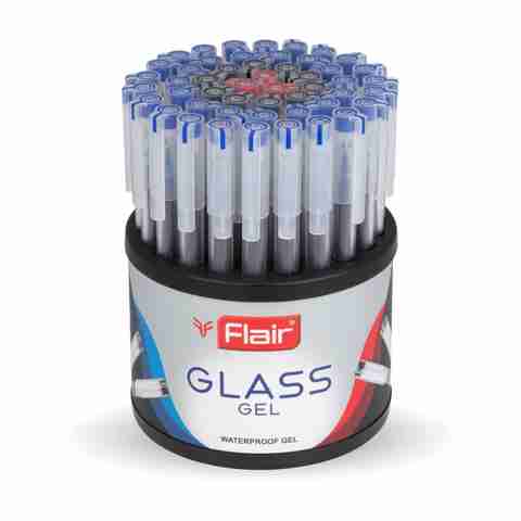 FLAIR Glass Gel Pen (Pack of 50, Ink Color - 40 Blue + 7 Black + 3 Red) - Image 5
