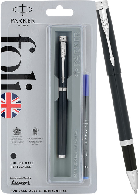 PARKER Folio Standard Chrome Trim |Grey Body Colour Roller Ball Pen