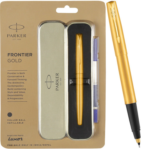 PARKER Frontier Stainless Steel, Gold Trim Roller Ball Pen Buy