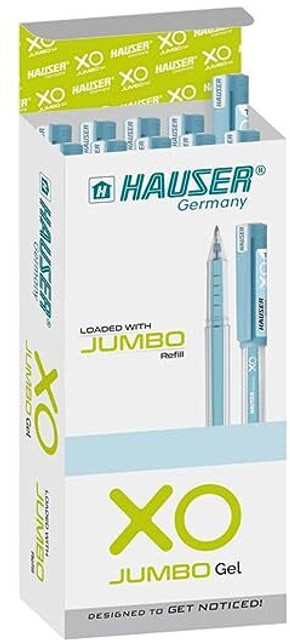 HAUSER XO Jumbo 10 Pcs, Loaded With Jumbo Refill, Quick Dry Ink,  Transparent Gel Pen