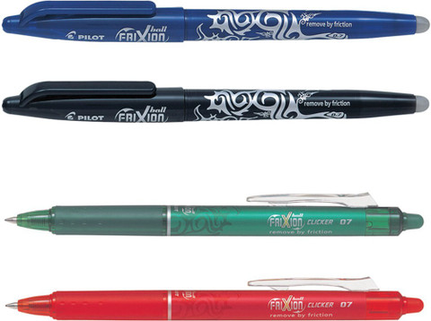 PILOT Frixion Pen combo (Blue+Black+Red+Green) Roller Ball Pen