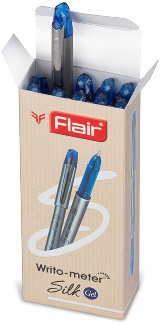 FLAIR Writometer Silk Gel Pen Gunmetal Finish Clip Stylish