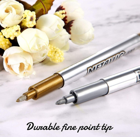 feelhigh Metallic Marker Pens, gold Metallic Permanent Markers