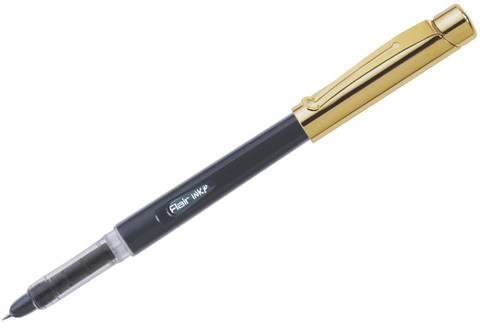 FLAIR Inky Series Gold Liquid Ink Fountain Pen Blister Pack