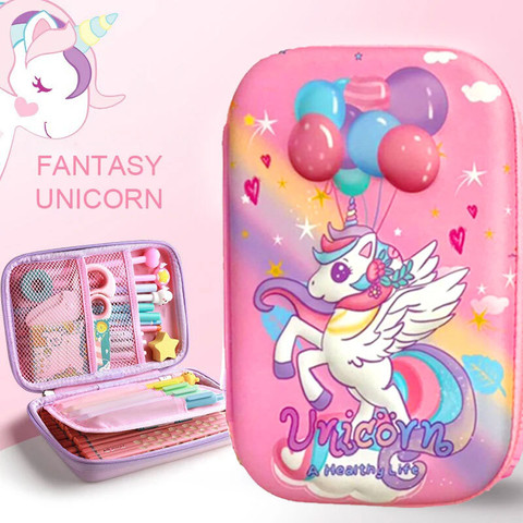 Neel Big Size Unicorn Pencil Case with Compartments - Main Image
