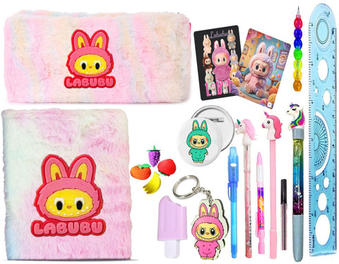 Flipkart.com | AAPEFLEX 16PCS Combo Labubu Doll Stationery Set for